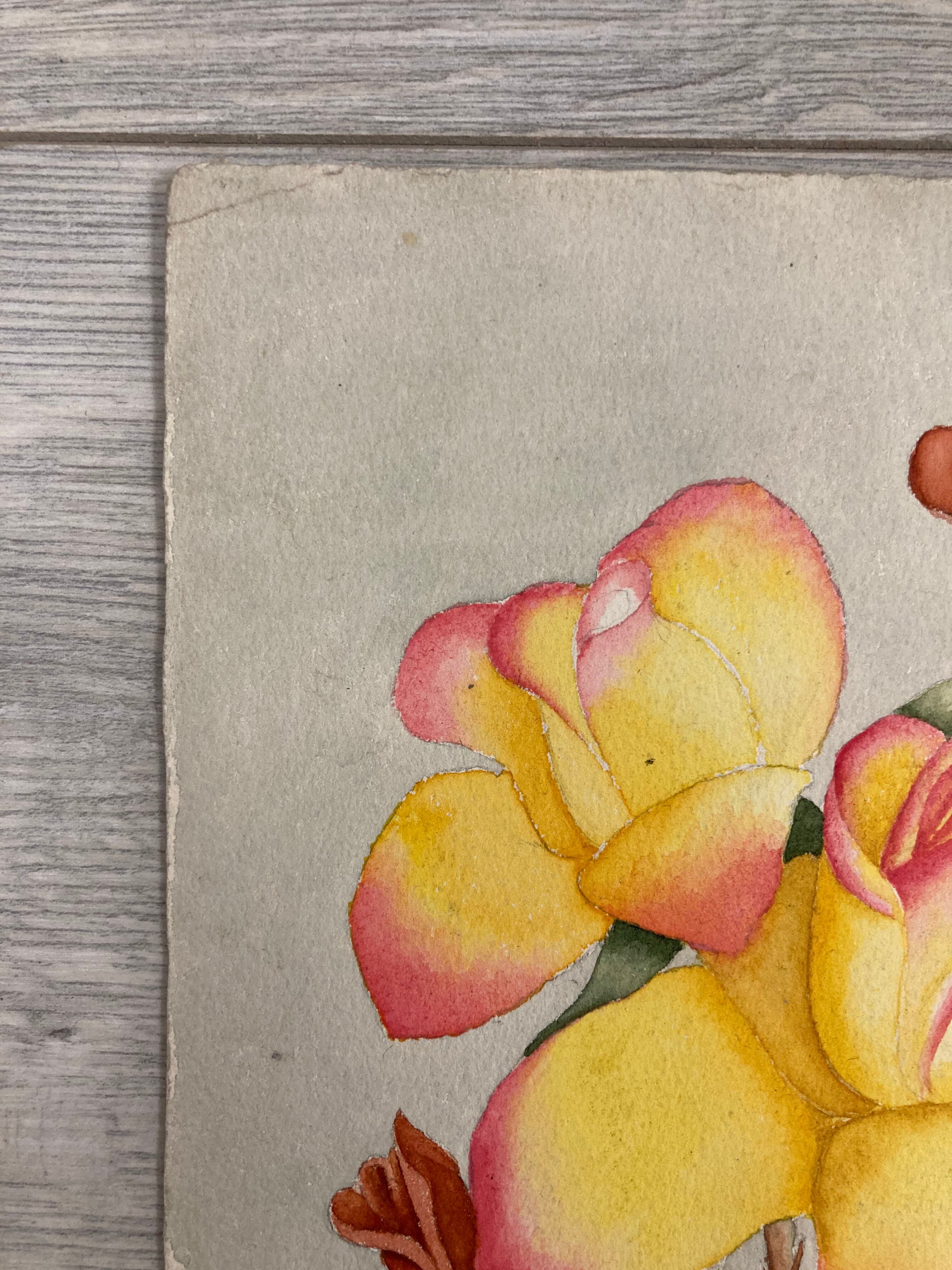 Watercolor with vintage roses