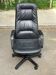 Vintage black leather executive or presidential office chair from 1990.