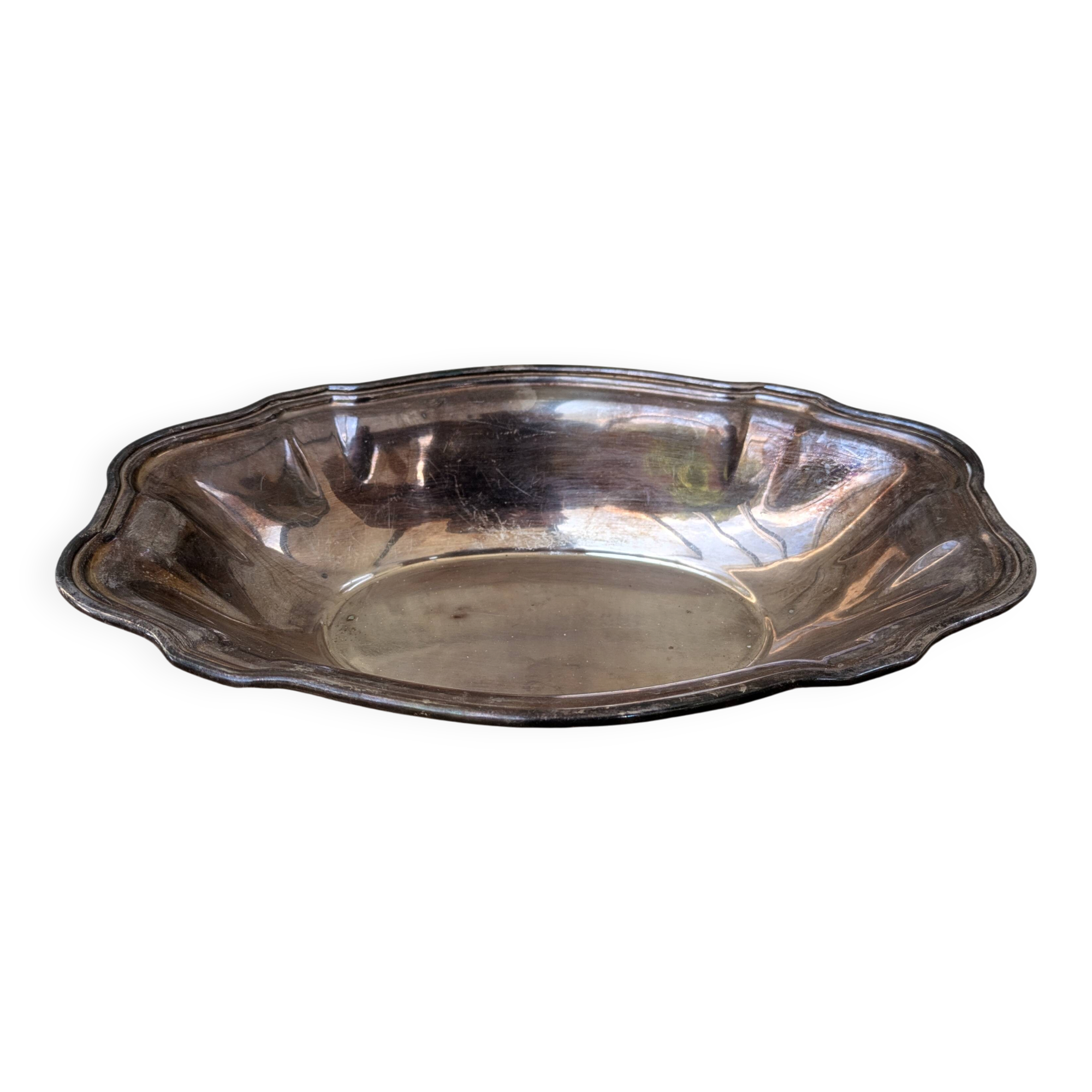 Hollow serving dish / silver-plated basket Ercuis 31x19cm 650g