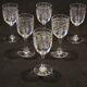 6 old Port stemmed glasses in engraved baccarat crystal