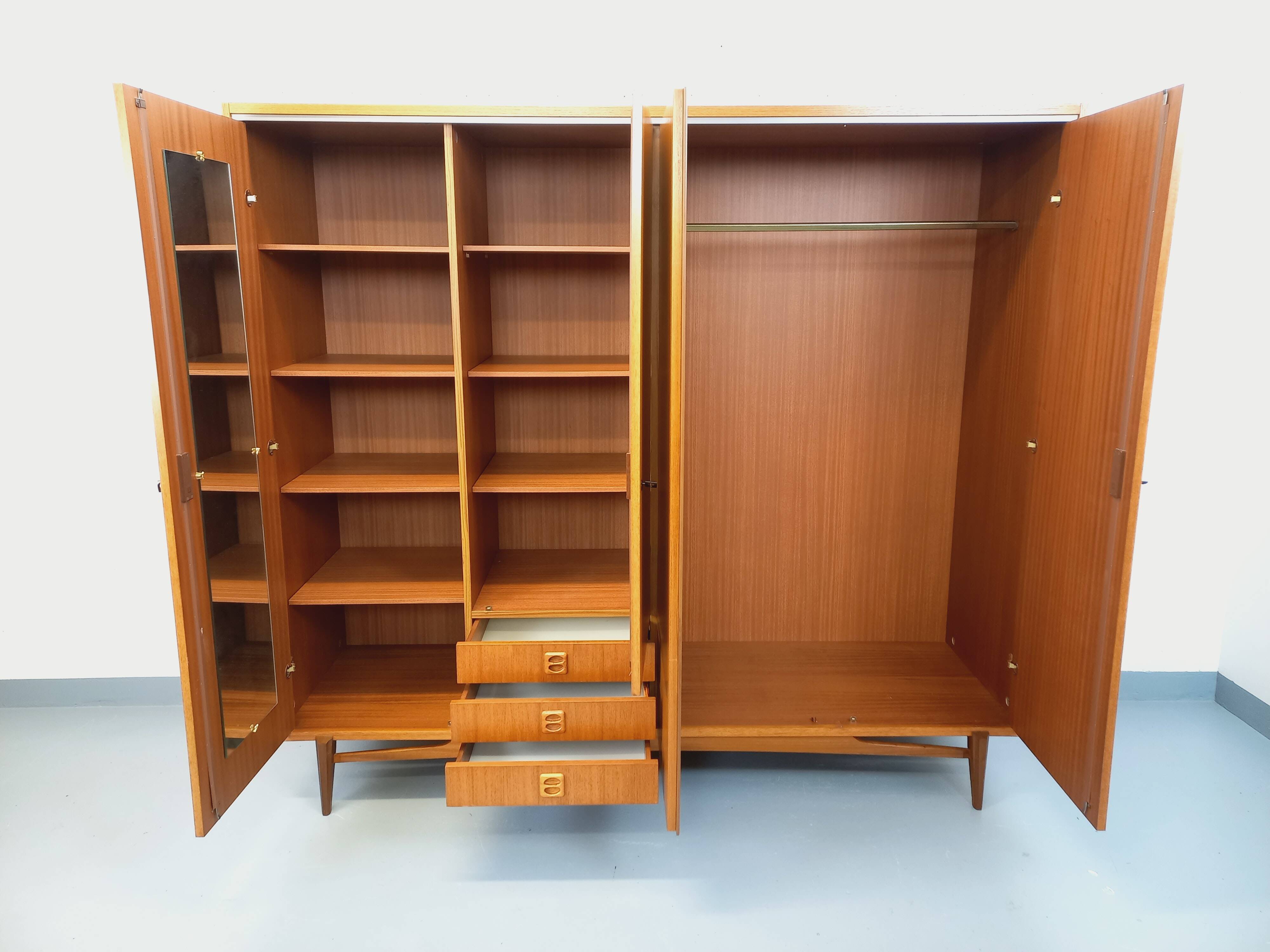 Vintage Scandinavian teak wardrobe from the 1960s.
