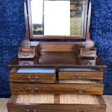 Superbe commode anglaise à psyché en acajou vers 1880