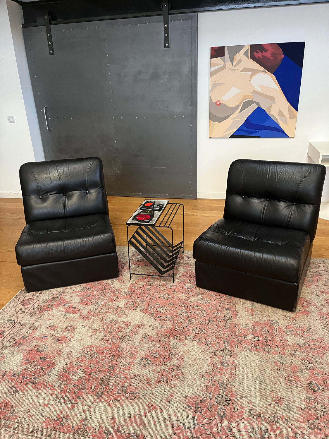 Pair of leather heaters years 70/80