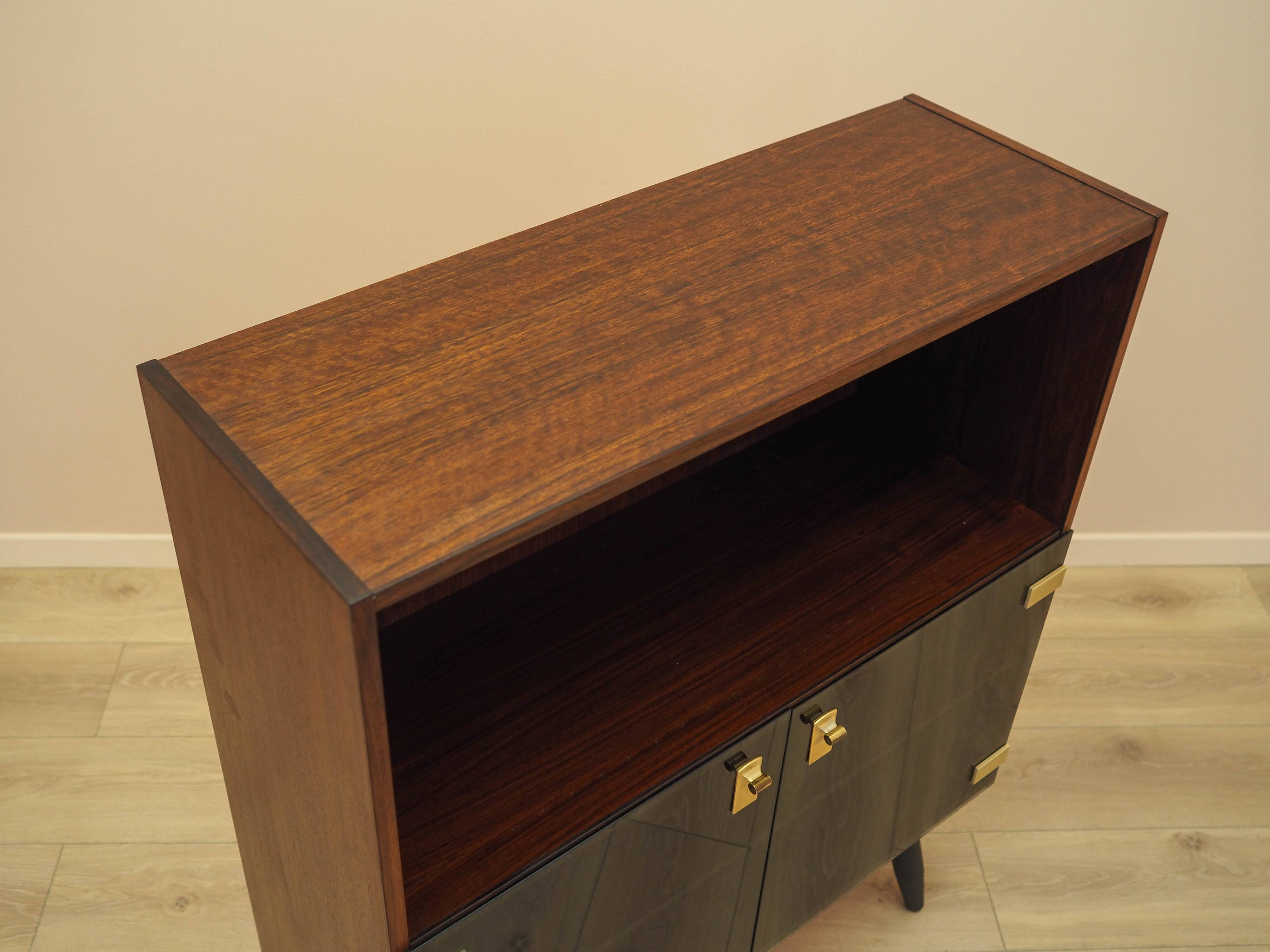 Danish Display Cabinet with Glass Doors and Contrasting Finish, 1970s