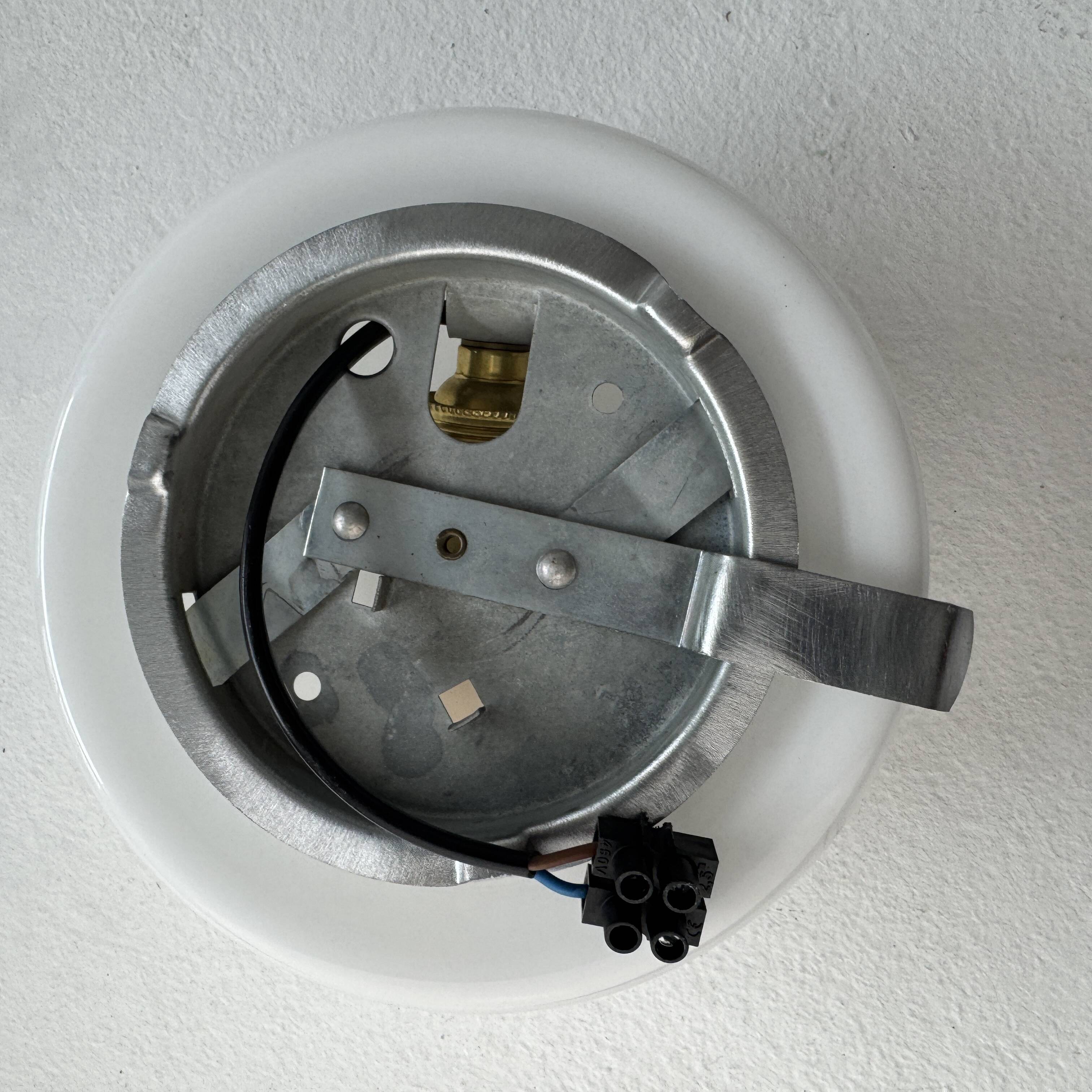 Small round opaline wall light 15 cm vintage