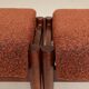Set of two vintage-style footstools, bouclé cinnamon color