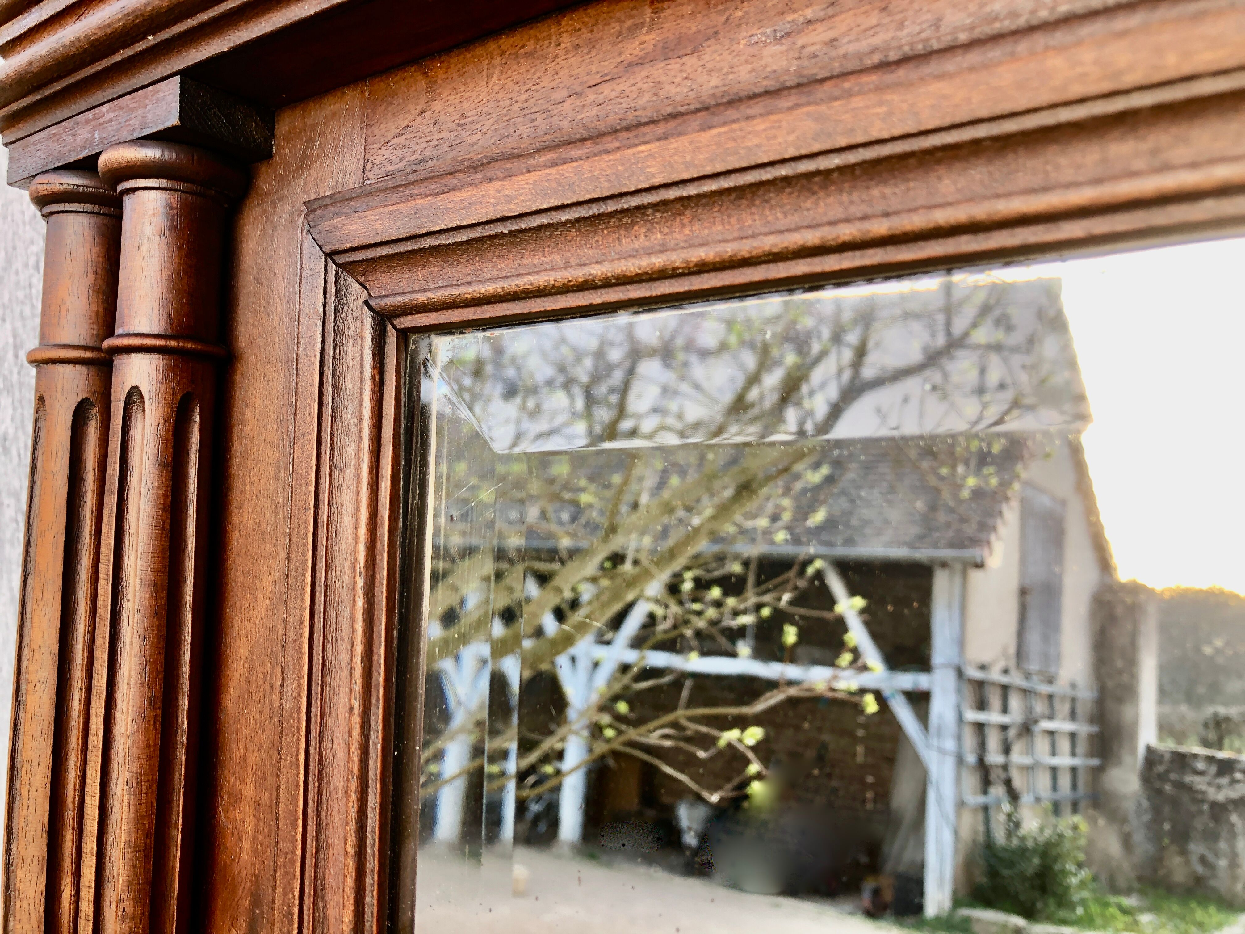 Rectangular mirror, wooden trumeau 120x139