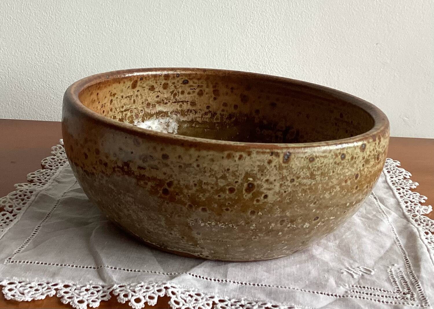 Bowl, small salad bowl, pyrite stoneware - vintage