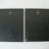 Set of 2 old frames with oval decoration floral flowers medallion style