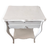 Louis XV style dressing table with retractable mirror – White painted wood