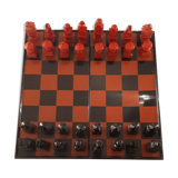 Chess in chinese lacquer red and black, chinese parts