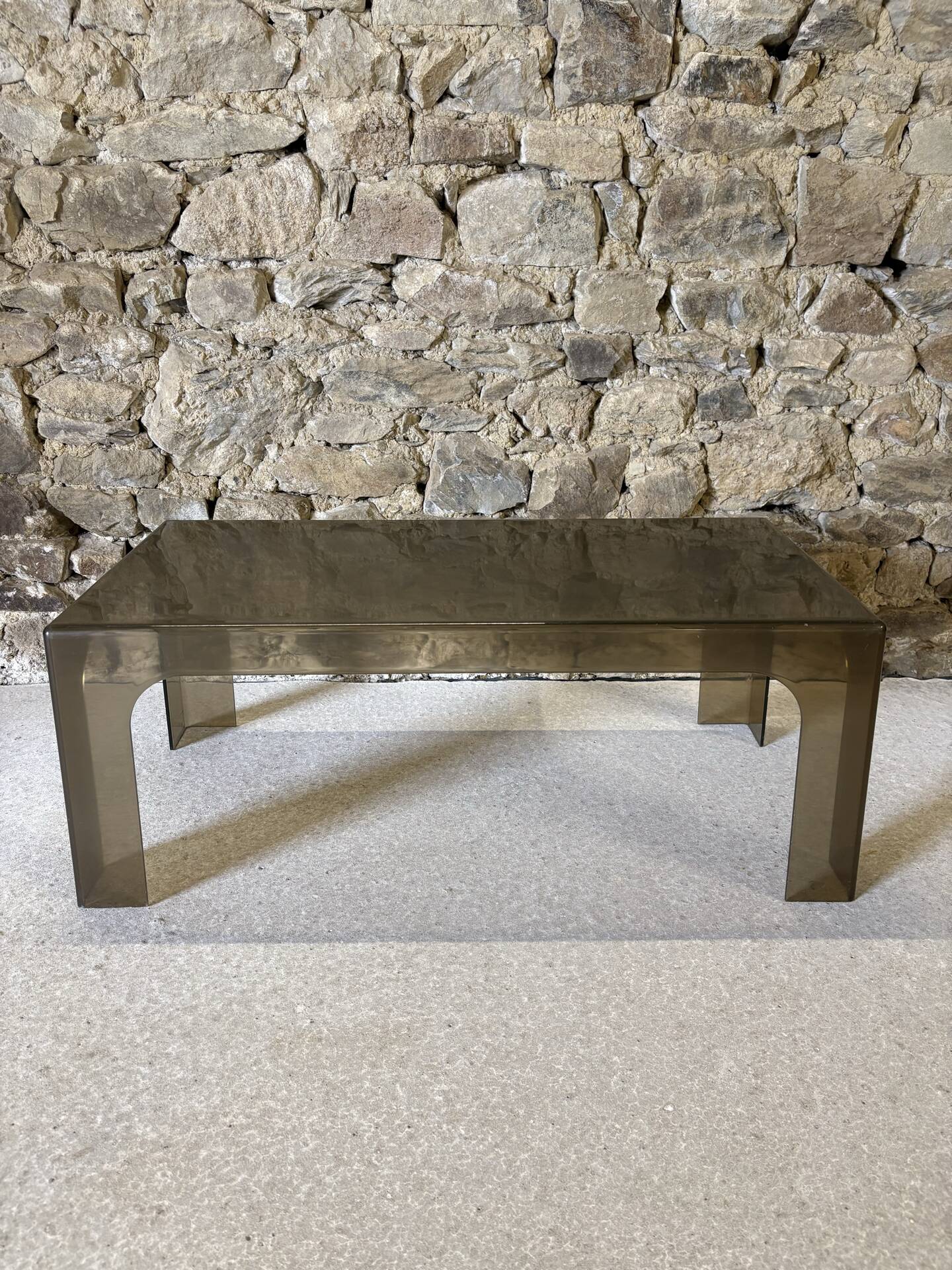 Table basse rectangulaire en plastique moulé, 1970