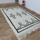 Handmade wool Berber rug 248 x 158 cm