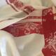 Grande nappe rouge et blanche vintage