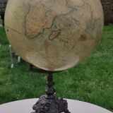 Old large terrestrial globe Lebègue Paris