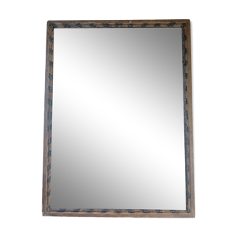 Old Napoleon III period woodwork mirror in wood with double patina