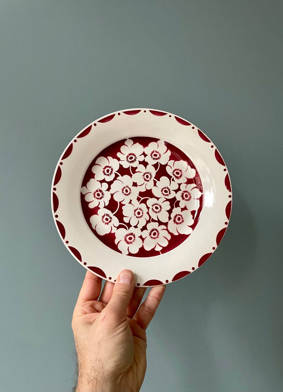 Série de 8 assiettes plates Digoin Sarreguemines « Duroc »