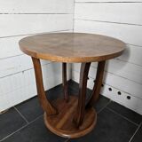 table guéridon vintage en marqueterie