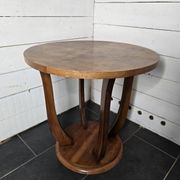 table guéridon vintage en marqueterie