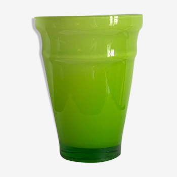 Green opaline vase