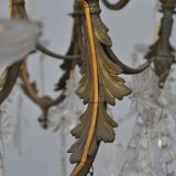 chandelier Crystal bronze dore rocaille style nineteenth pendants