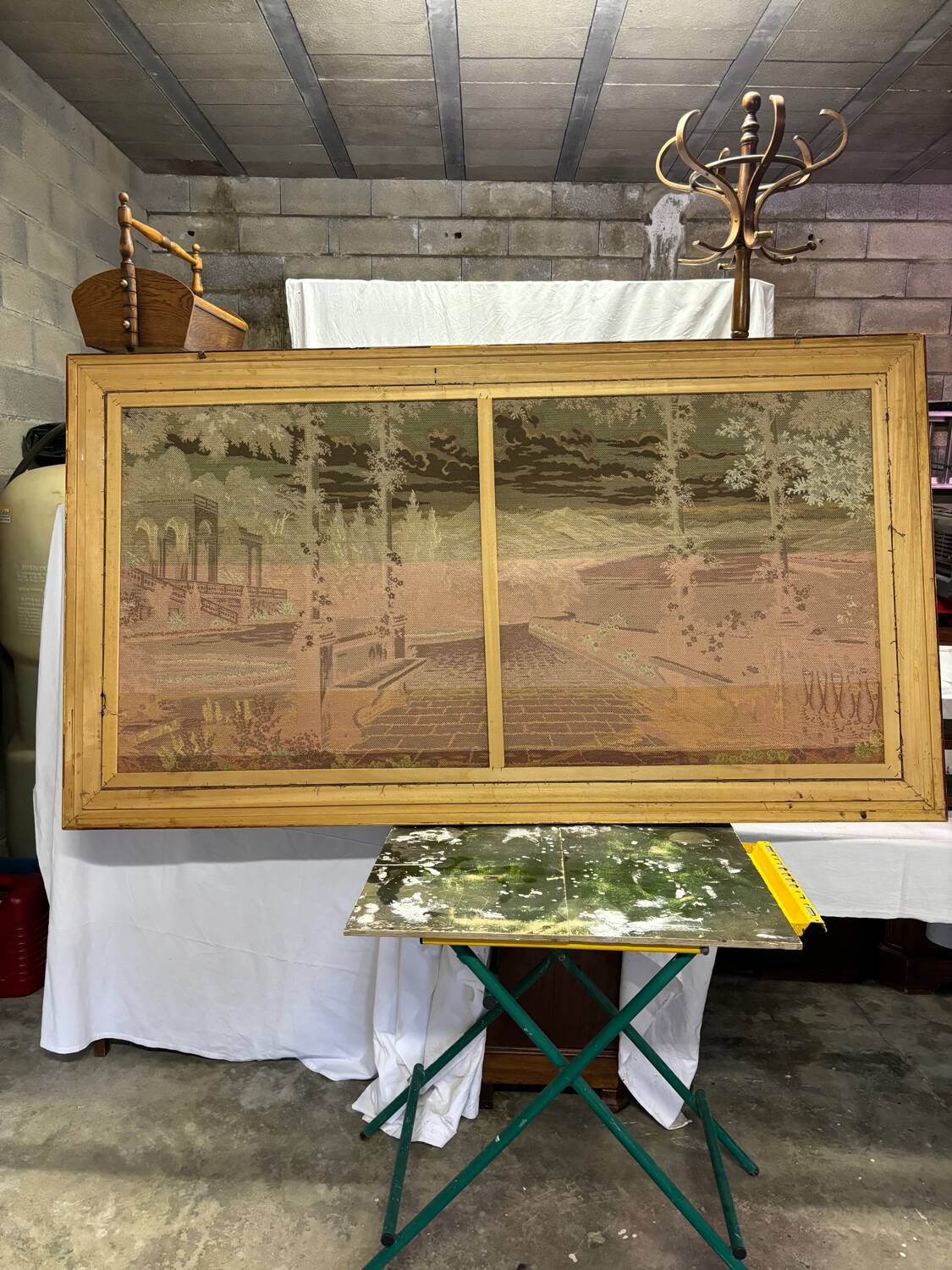 Vintage Aubusson wall tapestry