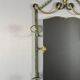 Wall console with mirror, wrought iron and marble, 20th century