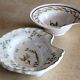 Two antique shaving dishes in decorated earthenware, hand-painted