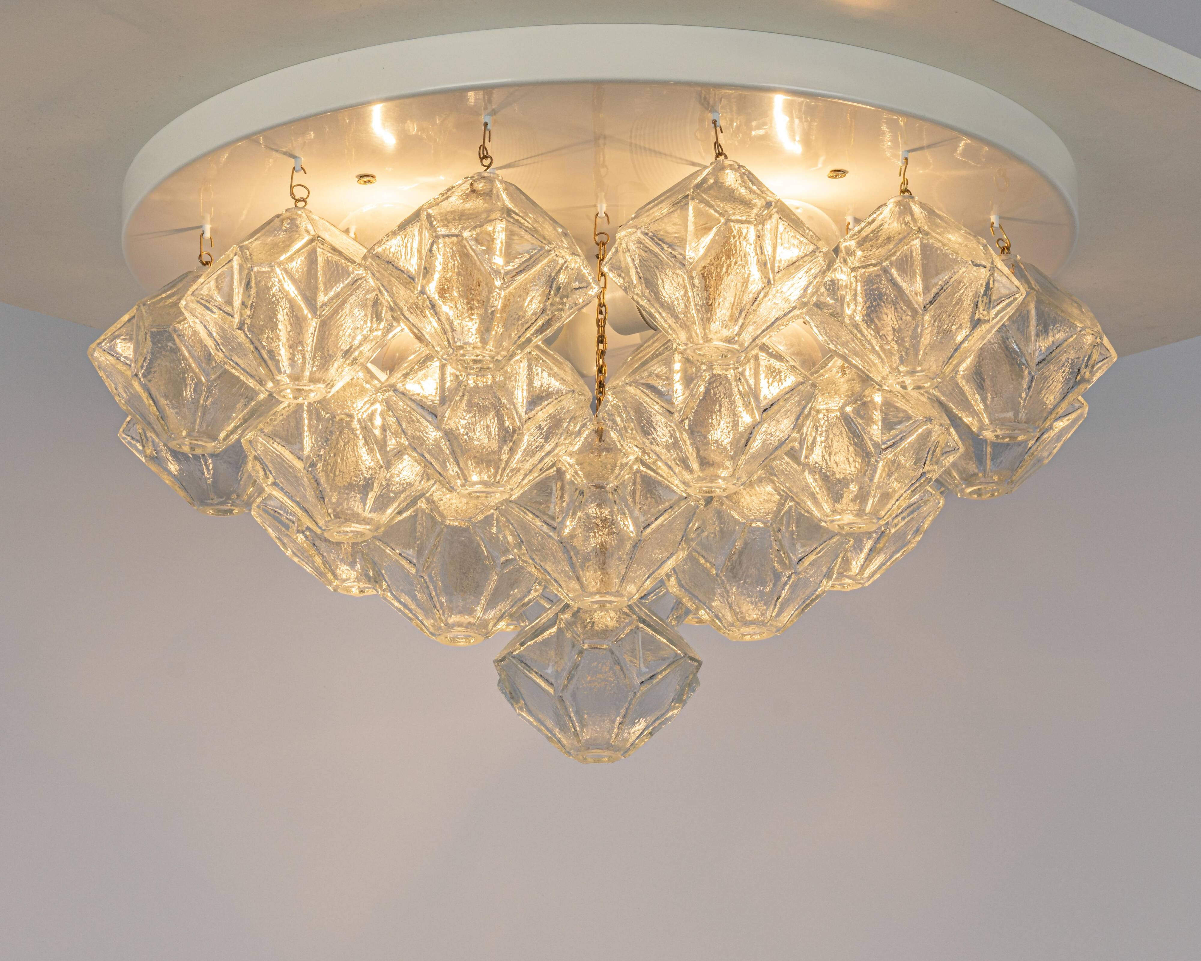 Plafonnier en verre pagode par Kalmar, Autriche, années 1960