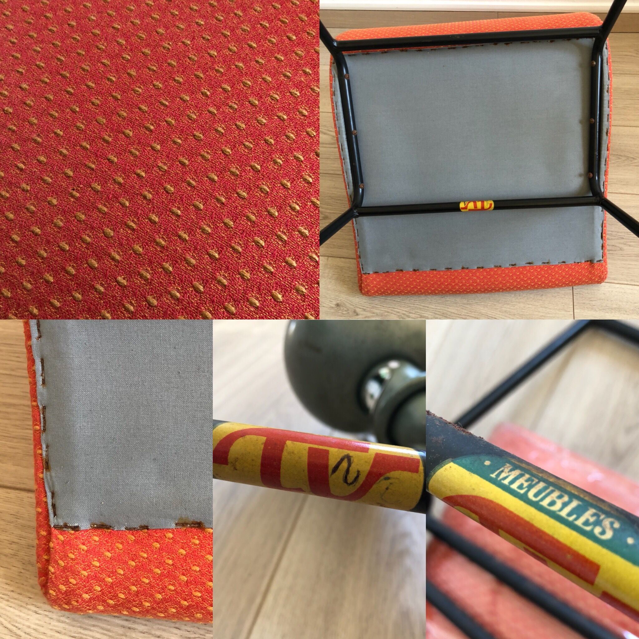 Suite 3 vintage chairs 1950 CM 145 Pierre Paulin