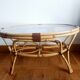 Table basse en rotin vintage 1970