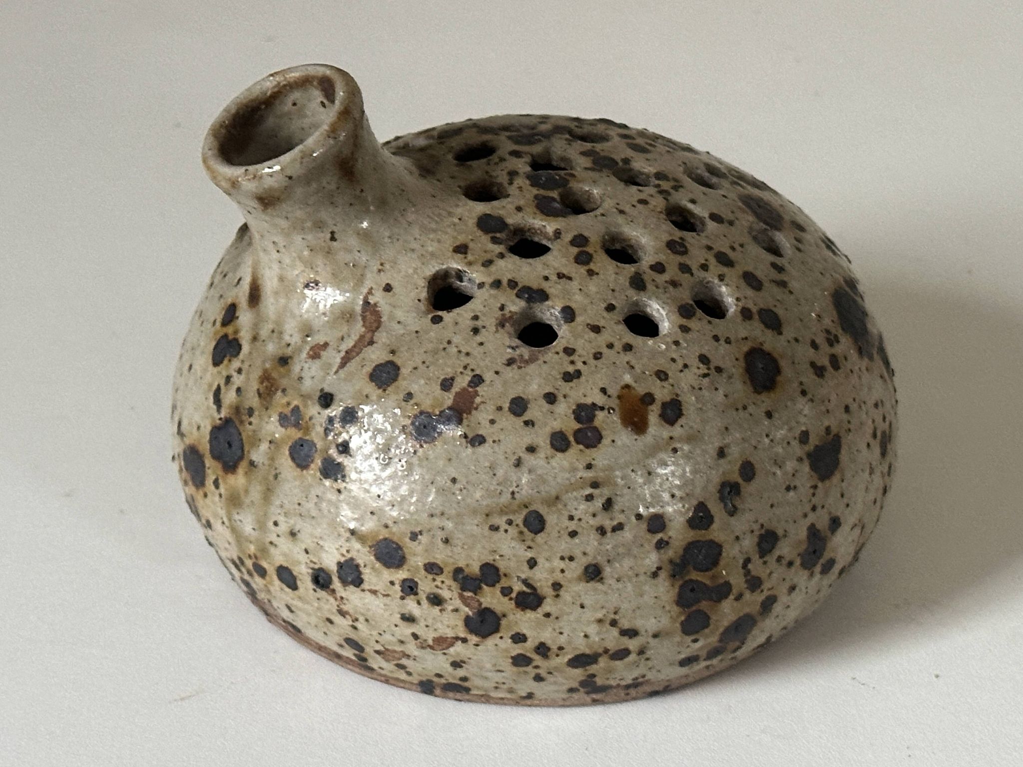 Vase céramique grès pyrité vintage design années 60