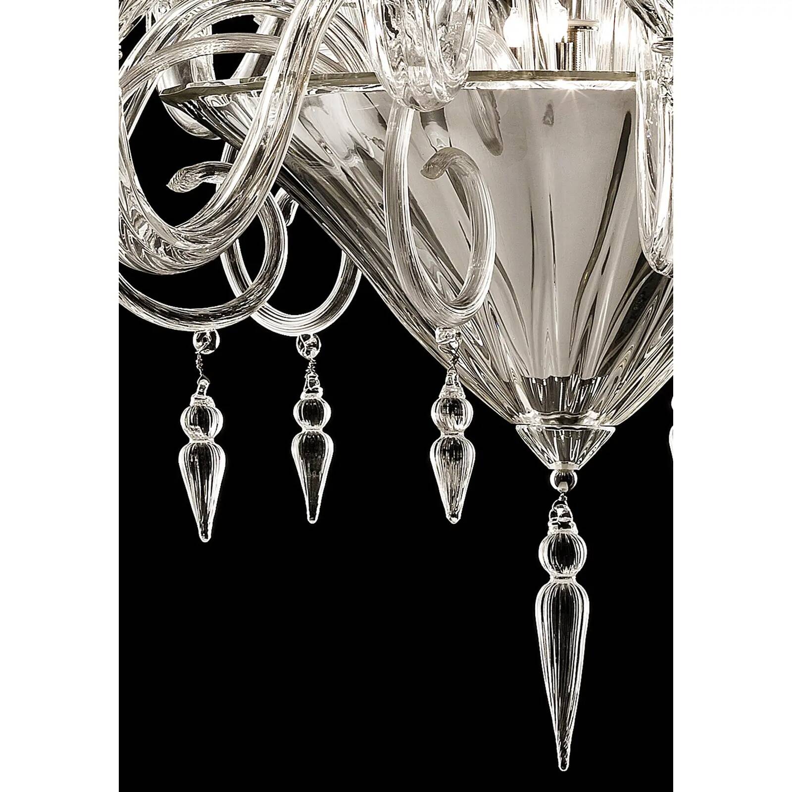 Imperial Transparent Rigadin Murano Glass Chandelier