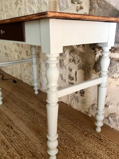 Old wooden farmhouse table