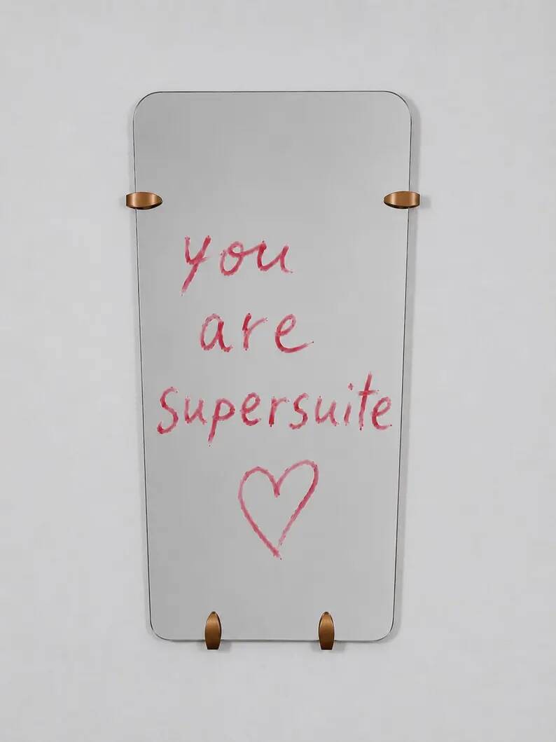 Large Trapezoidal Mid-Century Full-Length Wall Mirror, Vienna, Austria, 1950s