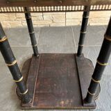 Table d’appoint marquetée sellette style Napoléon III bois effet bambou