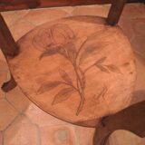 Gueridon table in art nouveau style with floral decoration, signed gervaise.