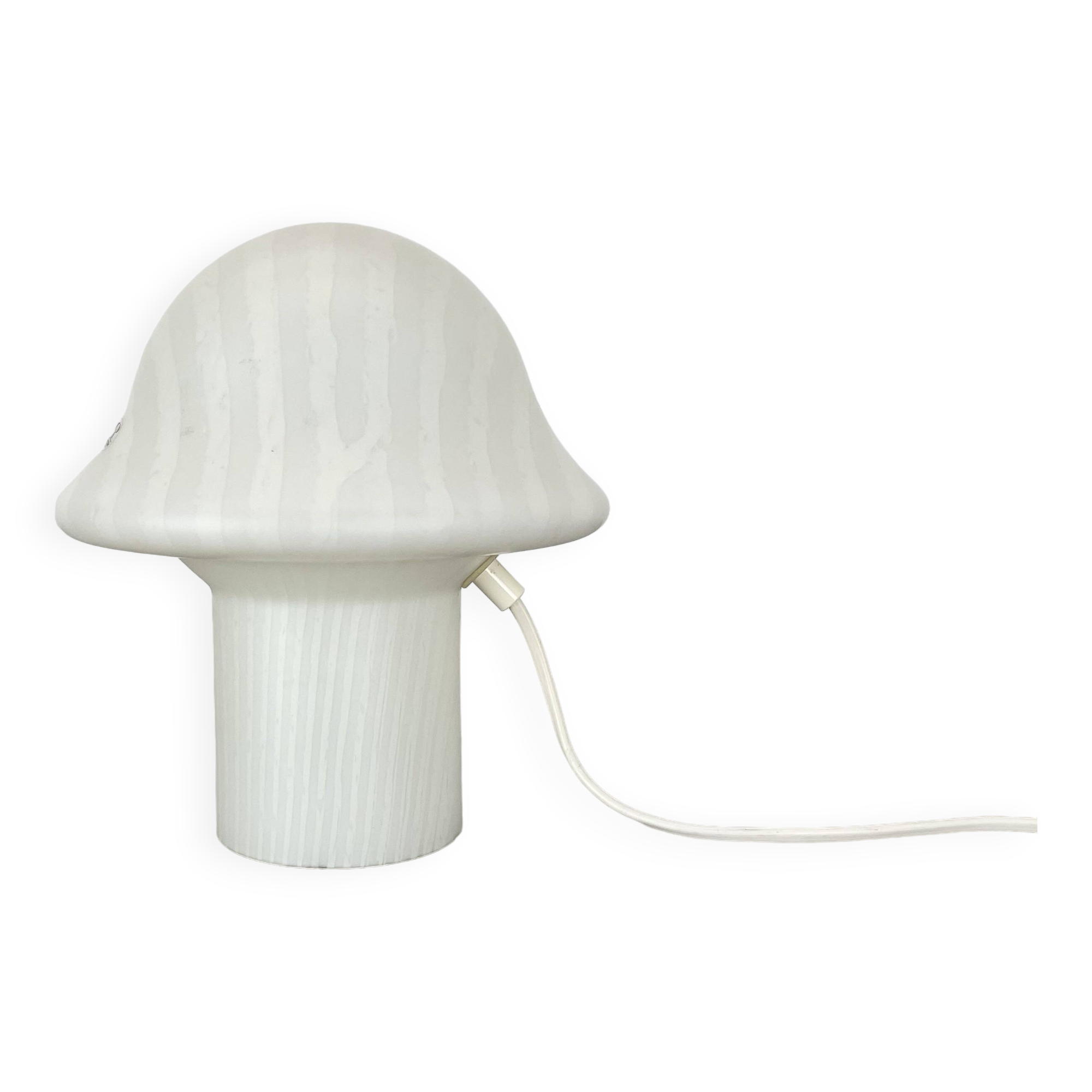 Original glass mushroom zebrano desk light by peill & putzler germany  1970s