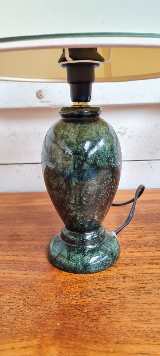 Emerald green alabaster lamp