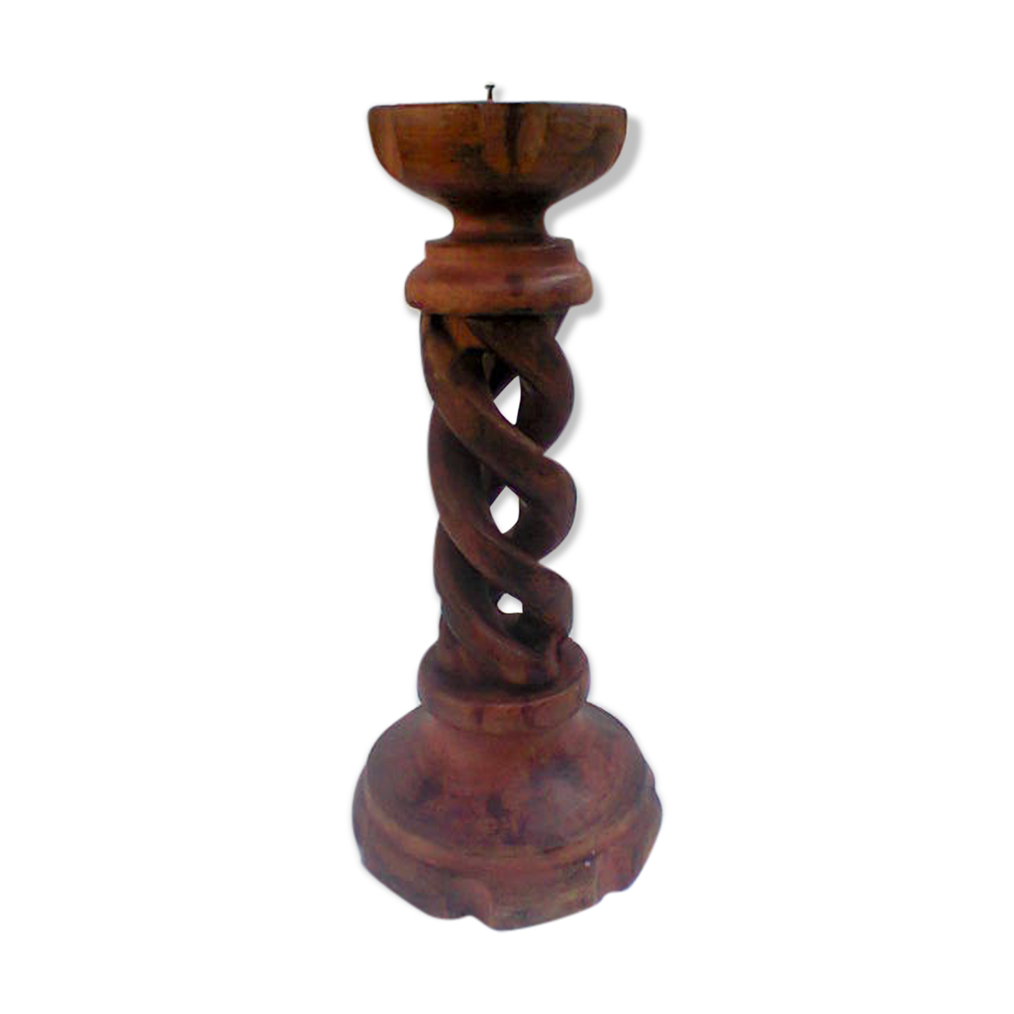 Wood candlestick
