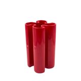 Franco Bettonica, Space age rare red ceramic vase, Gabbianelli Italy ca. 19