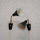 Pair of 1950s/60s Black Scandinavian Wall Lamps