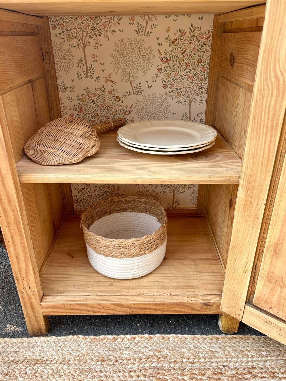 Parisian sideboard in raw wood