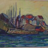 Huile sur toile originale – « Sapri, Italie » par Gunnar Ingemar Erixon