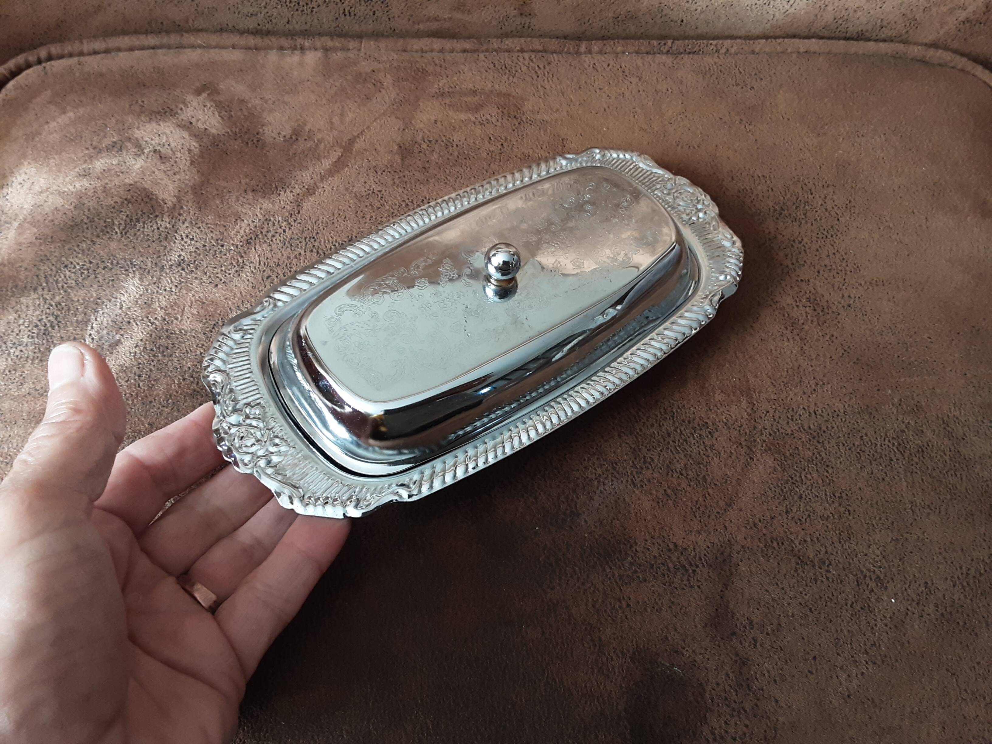 Vintage metal butter dish