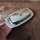 Vintage metal butter dish