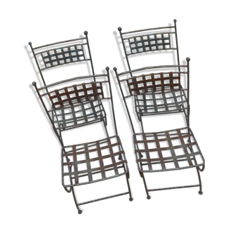 Suite of 6 iron garden chairs