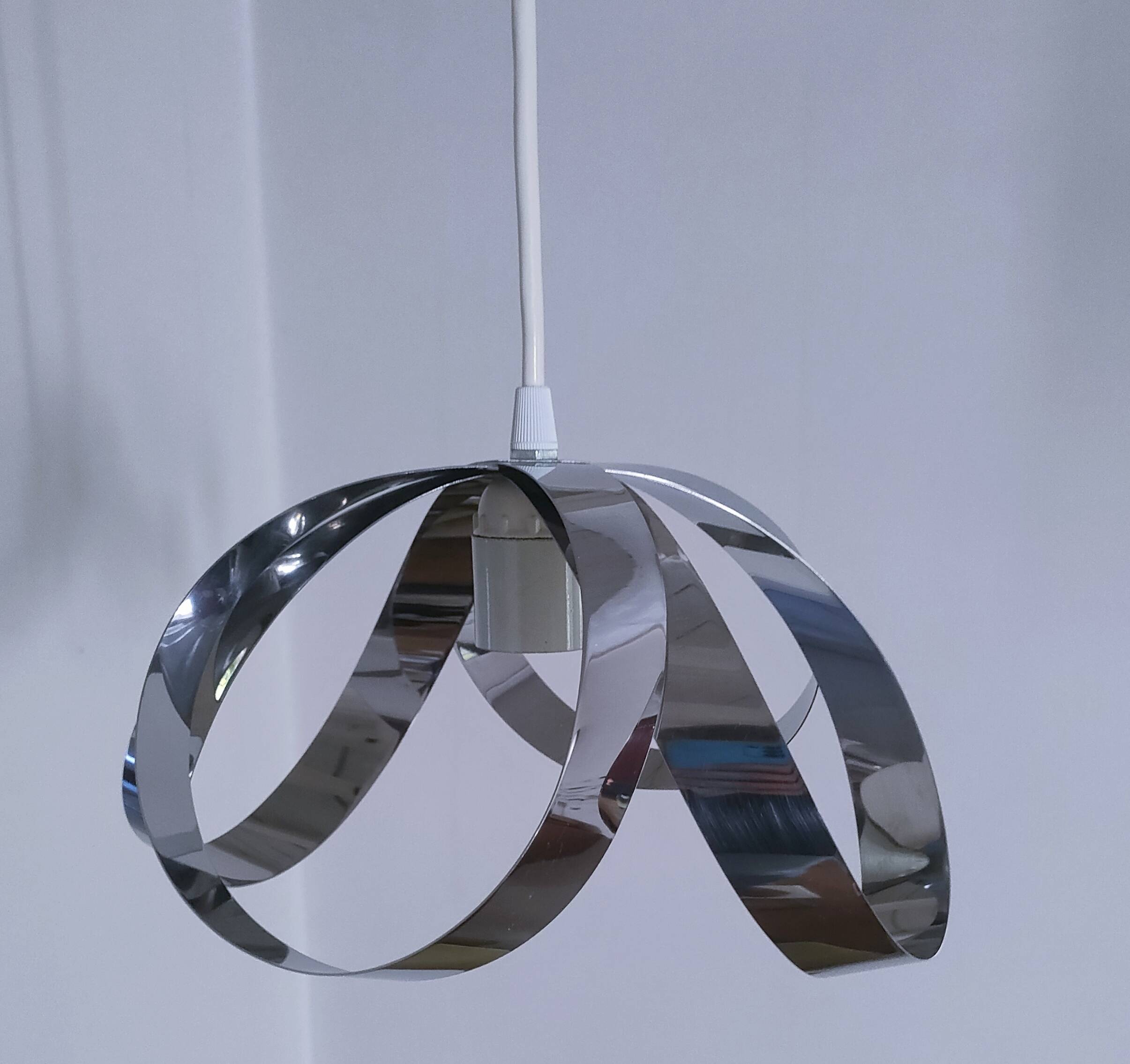Suspension fleur inox années 70