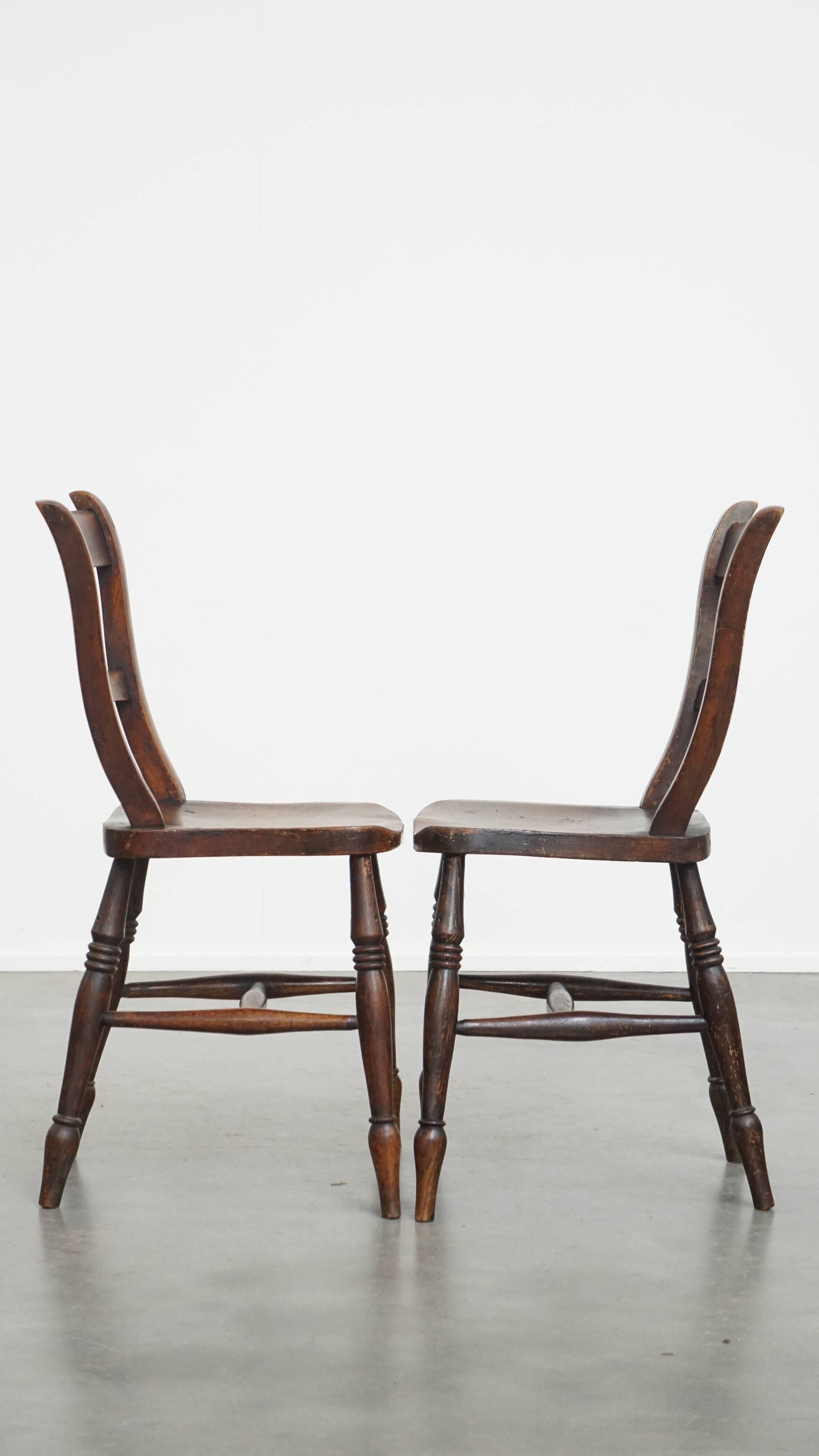 Set of 8 Antique English Oxford Dining / Kitchen Chairs
