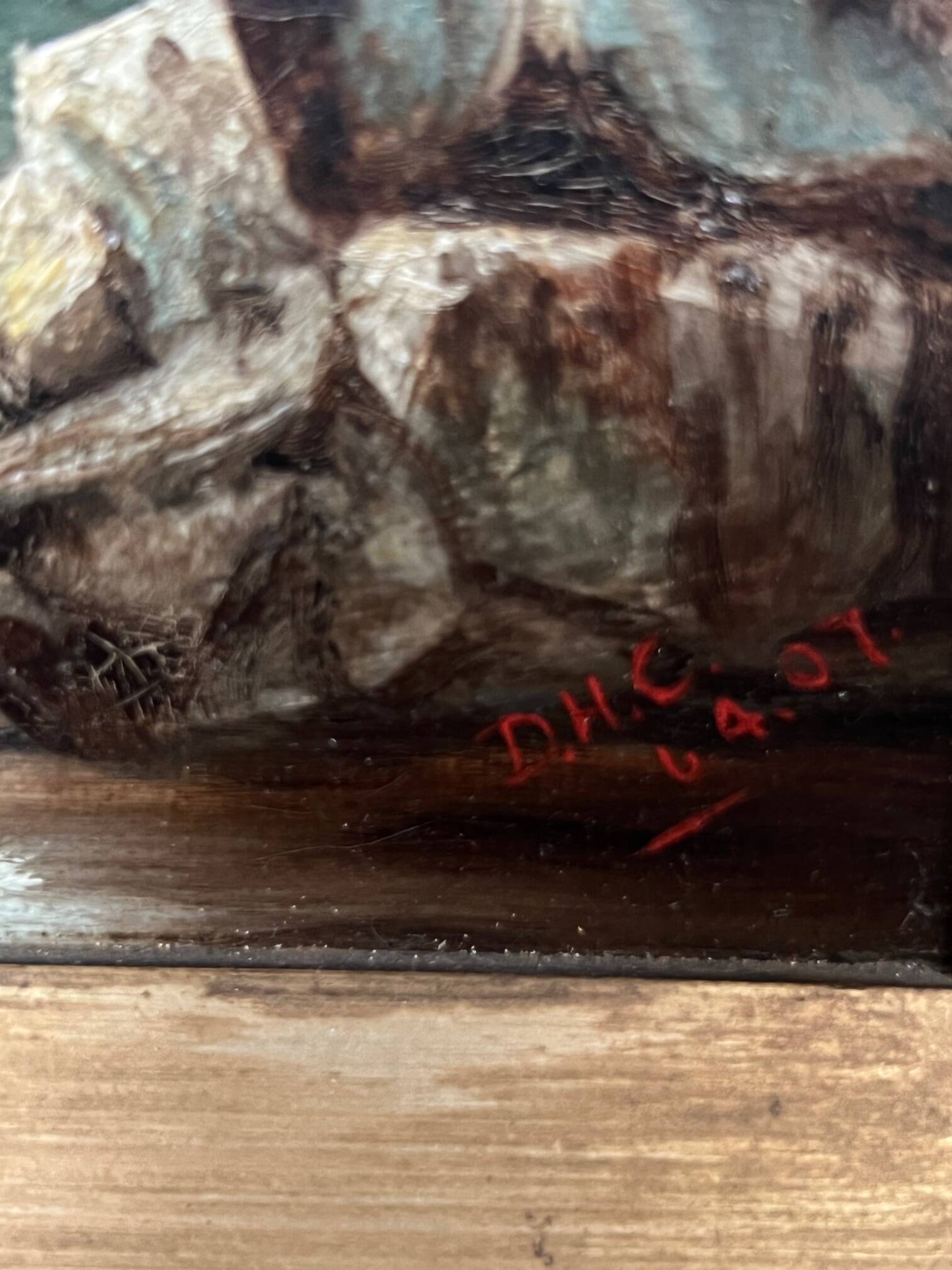 Painting "Ancient landscape". Oil on canvas.